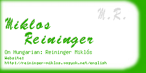 miklos reininger business card